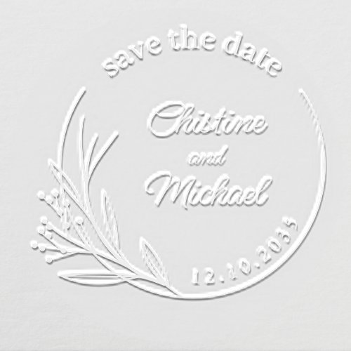 Wedding Save the Date Monogram Flower Embosser