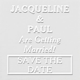 Wedding Save the Date Names Square Embosser