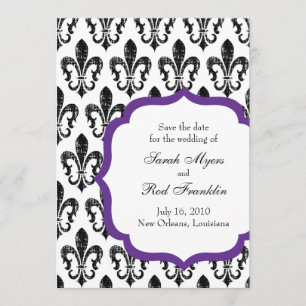 Wedding Save the Date New Orleans Purple