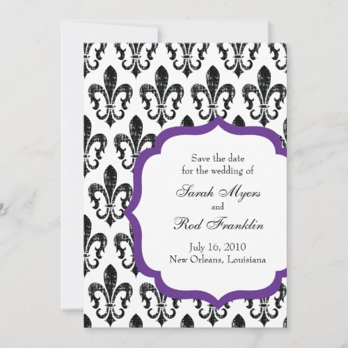 Wedding Save the Date  New Orleans  Purple
