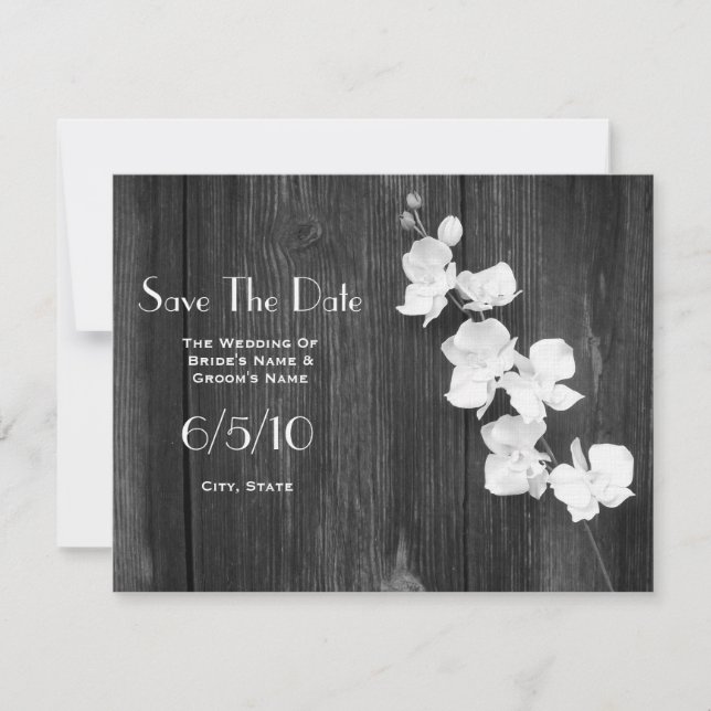 Wedding Save The Date - Orcihds & Barnwood (Front)
