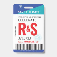 Wedding Save the Date Original Ski Lift Ticket