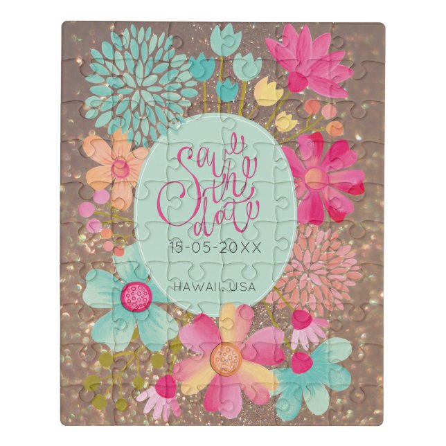 Wedding Save the Date Painting Artist Acrylic Gift Jigsaw Puzzle (Puzzle Vertical)
