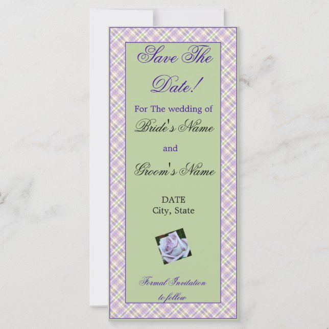Wedding Save The Date Photo Bookmark Template (Front)