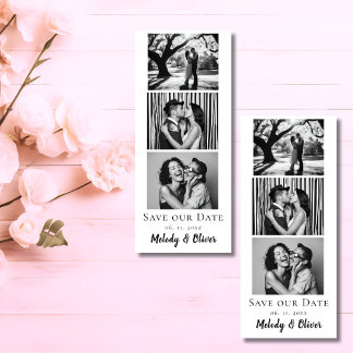 Wedding Save the Date Photo Booth Photo Strip  Magnetic Invitation