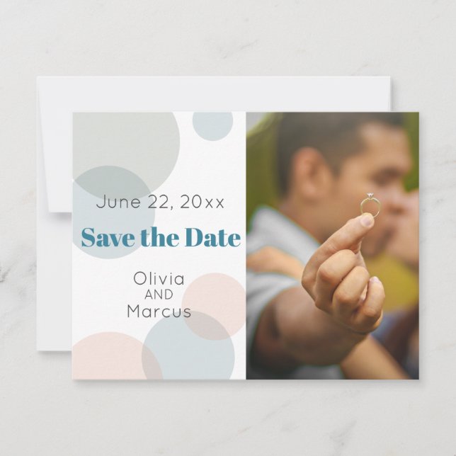 WEDDING  |  Save the Date PHOTO Confetti Dots (Front)