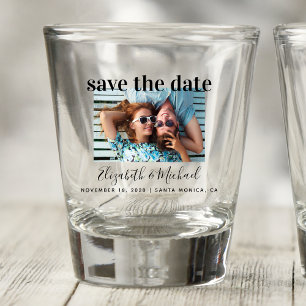 Wedding Save the Date Photo Custom Shot Glass