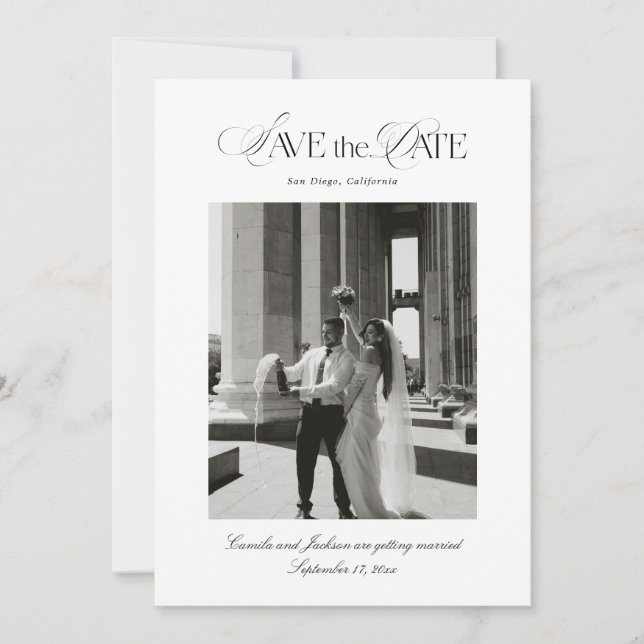 Wedding Save the Date Photo Invitation (Front)