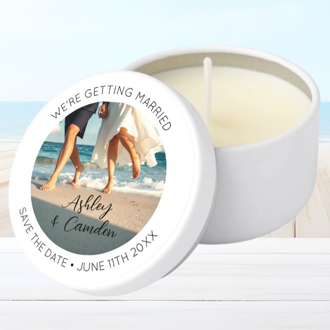Wedding Save the Date Photo Mini Candle Favors (Creator Uploaded)