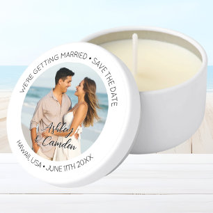 Wedding Save the Date Photo Mini Candle Favors