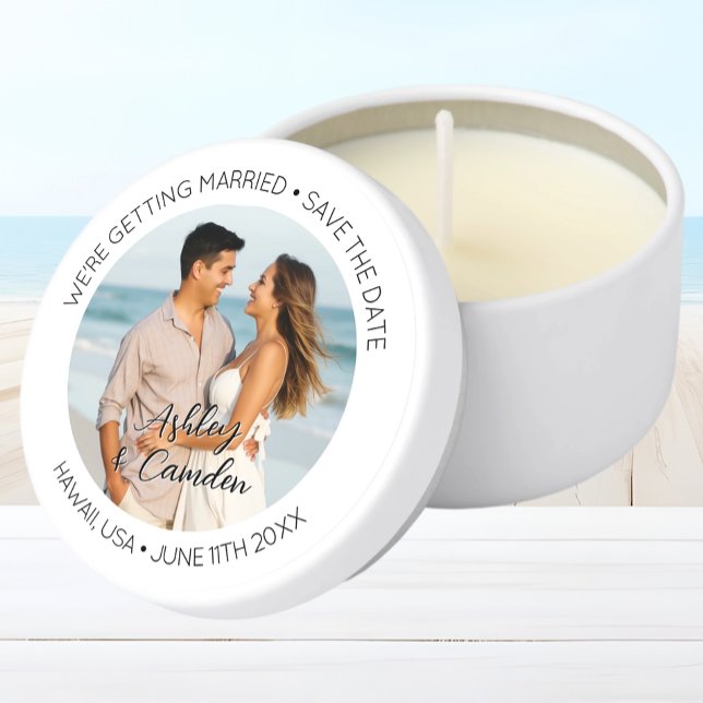 Wedding Save the Date Photo Mini Candle Favors (Creator Uploaded)