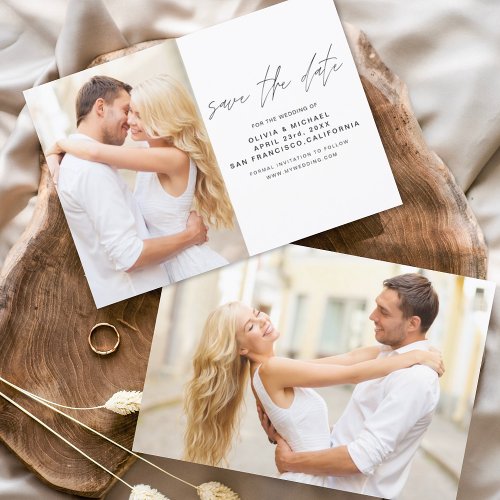 Wedding Save the Date Photo Romantic Elegant Postcard