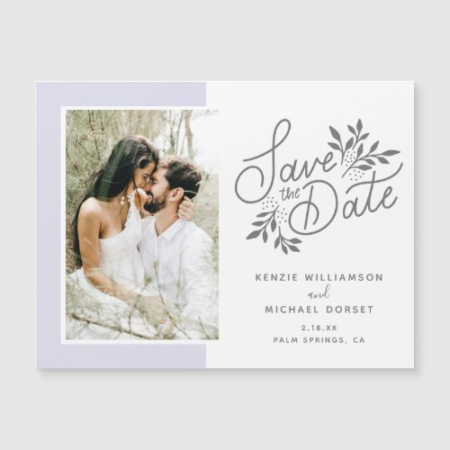 Wedding Save the Date Photo Script Botanical