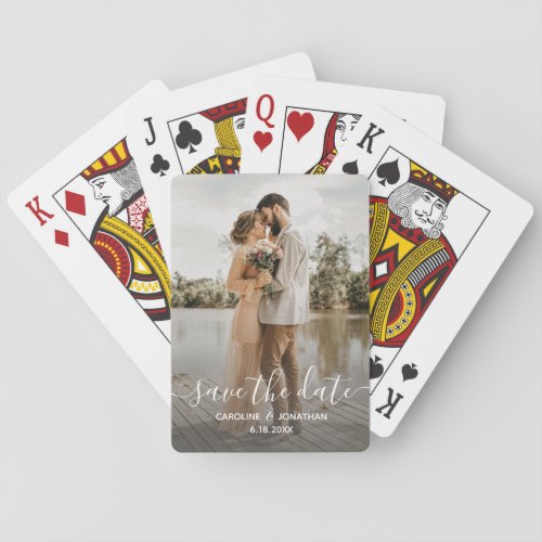 Wedding Save the Date Photo Simple Calligraphy Poker Cards