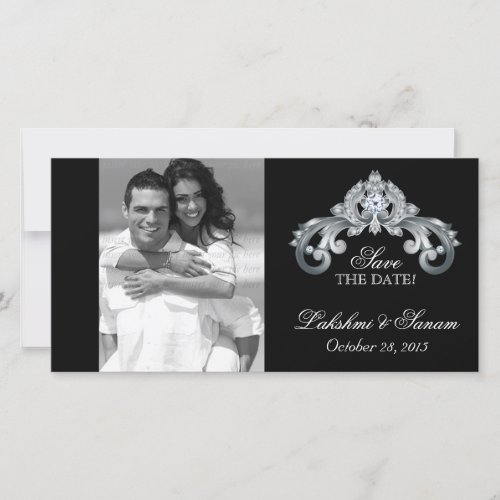 Wedding Save the Date Photocard Silver Anniversary