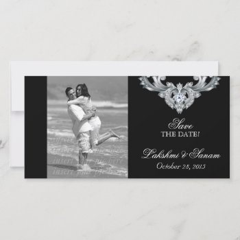 Wedding Save The Date Photocard Silver Anniversary by WeddingShop88 at Zazzle