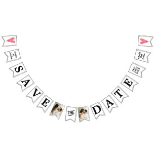 Wedding Save the Date Photos Unique Announcement Bunting Flags