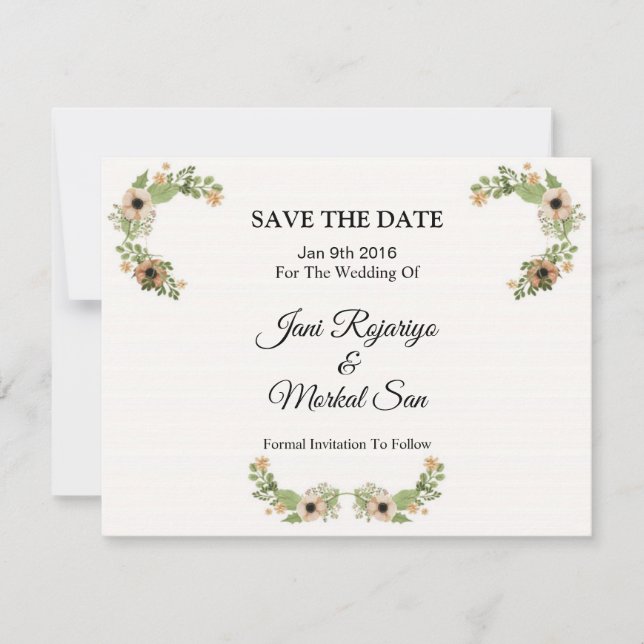 Wedding Save the Date PostCard (Front)