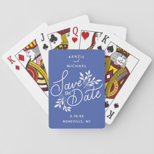 Wedding Save the Date Pretty Calligraphy Botanical Poker Cards