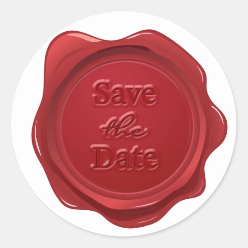 Wedding Save the Date Red Wax Seal Effect
