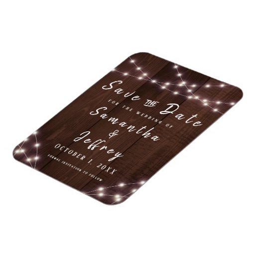 Wedding Save the Date Rustic String Lights Wood Zazzle