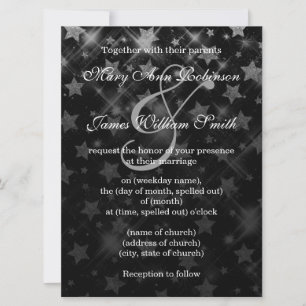 Wedding Save The Date Silver Glitter Stars