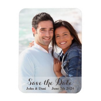 Wedding Save The Date - Simple Script Magnet by One_Fine_Day at Zazzle