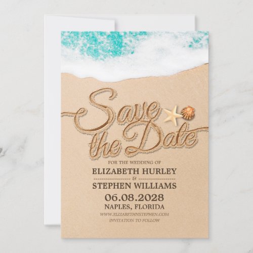 Wedding Save The Date Summer Sandy Beach Starfish