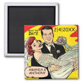 Wedding Save The Date Thank You Favors Magnet by RetroAndVintage at Zazzle