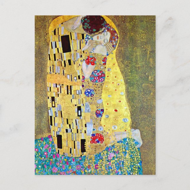Wedding Save the Date! The Kiss by Gustav Klimt Announcement Postcard (Front)