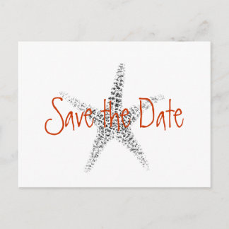 Wedding Save the Date with Starfish Announcement Postcard