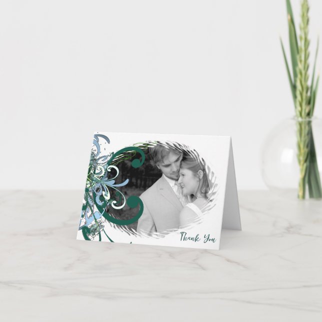 Wedding Save Your Date Your Photo Thank You Card (Front)