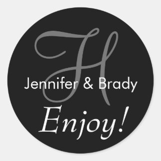 Wedding Saying Bride Groom Monogram Favor Sticker