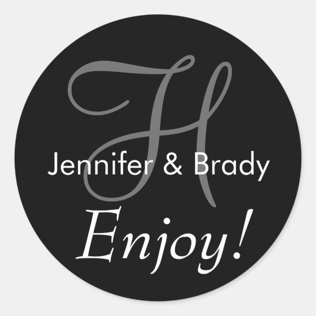 Wedding Saying Bride Groom Monogram Favor Sticker (Front)