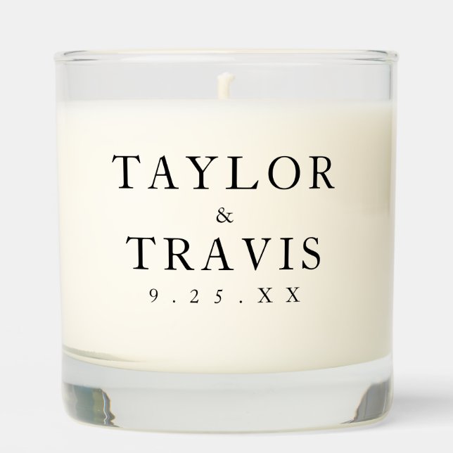 Wedding Scented Candle Favor Customizable Names (Front)