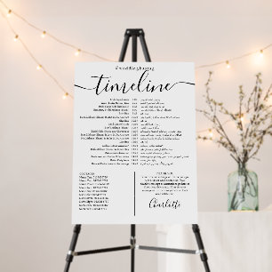 Wedding Schedule 2 Languages Timeline Sign