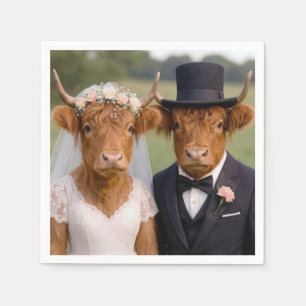 Wedding Scottish Highland Cows Napkins