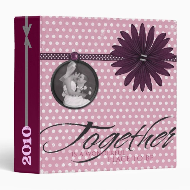Wedding Scrapbook Binder, Photo Album or Planner 3 Ring Binder (Front/Spine)