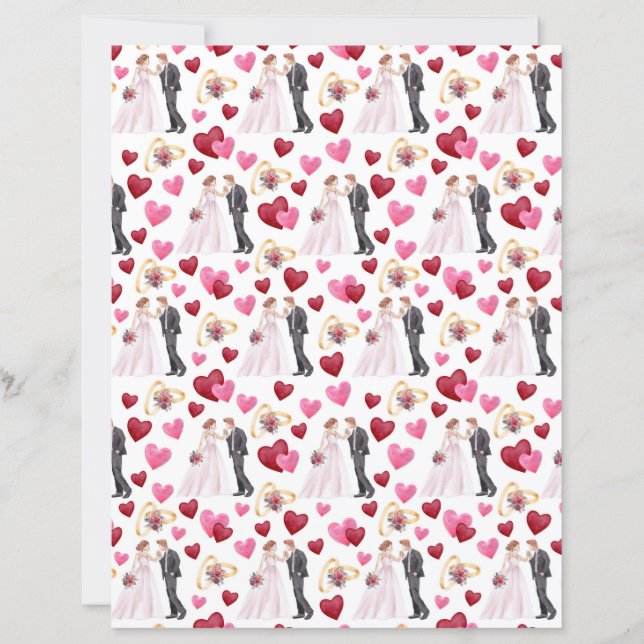 Wedding Scrapbook Paper in White (Front)