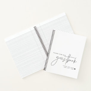 Wedding Script Calligraphy White Guest Notebook