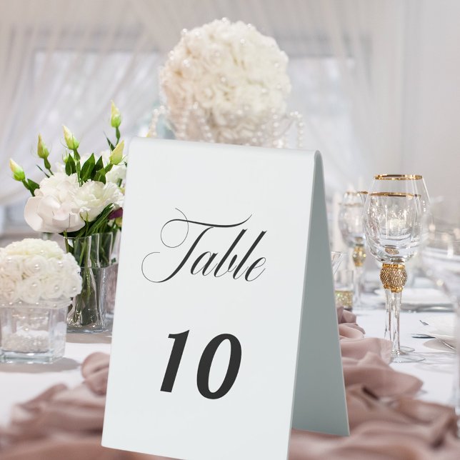 Wedding script elegant minimalist table tent (Creator Uploaded)