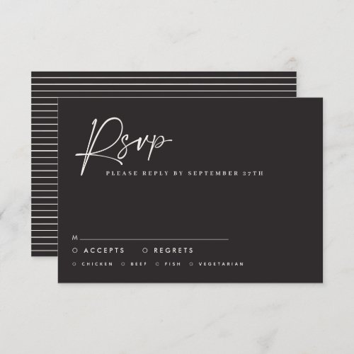 Wedding script modern black white script elegant invitation