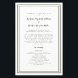 Wedding Script Modern Olive Green Ceremony Program<br><div class="desc">Elegant, minimalist olive green & white wedding ceremony program features a simple modern design with a double framed border in rustic olive green on a crisp white background. Traditional, classic wording provides timeless sophistication. Personalize wedding ceremony details for your guests in trendy calligraphy lettering and script. The back of the...</div>