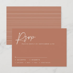 Wedding script modern script terracotta rsvp invitation
