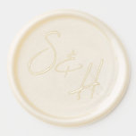 Wedding Script Monogram Initials Wax Seal Sticker<br><div class="desc">This personalized wax seal is designed to leave a lasting impression on your guests and elevate the elegance of your wedding invitations. It features your initials in a beautifully intricate design,  while creating a tactile experience that hints at the extraordinary celebration to come.</div>