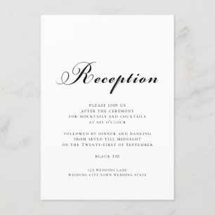 Wedding Script Reception Enclosure Card