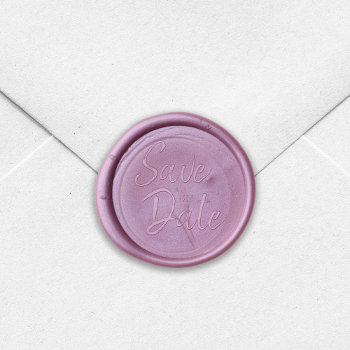 Wedding Script Save The Date Wax Seal Sticker by RosewoodandCitrus at Zazzle