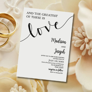 Wedding, Script, Simple, Christian, Typography Invitation
