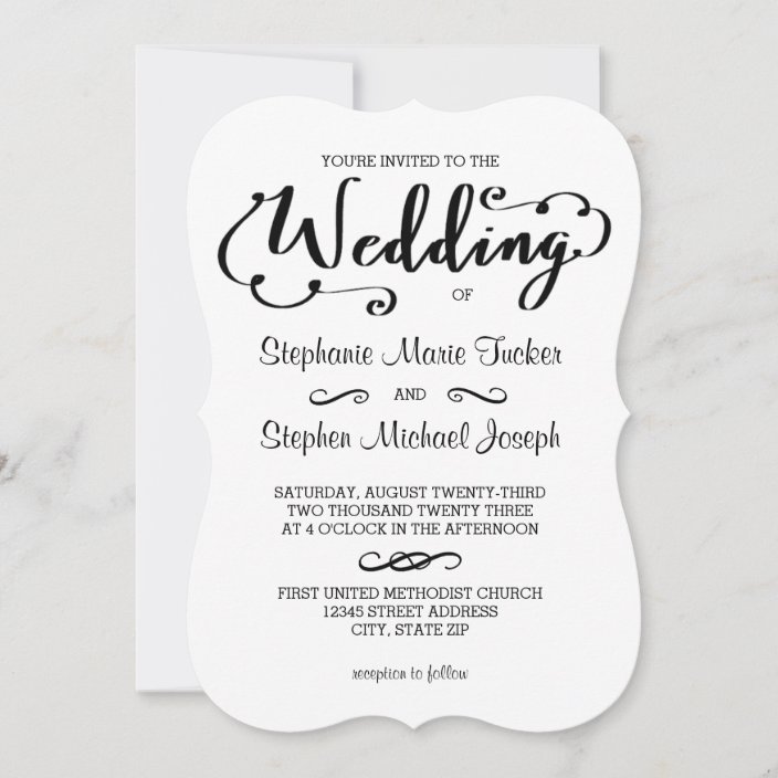 Wedding Script Wedding Invitation Zazzle Wedding Script Wedding Invitation Zazzle