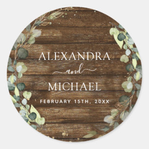 Wedding Seal Eucalyptus Rustic Wood Greenery